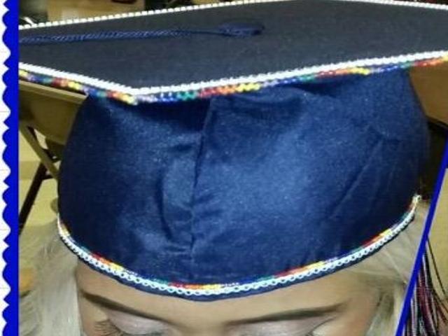 Beaded Native American Graduation Caps at Commencement :  r/Damnthatsinteresting