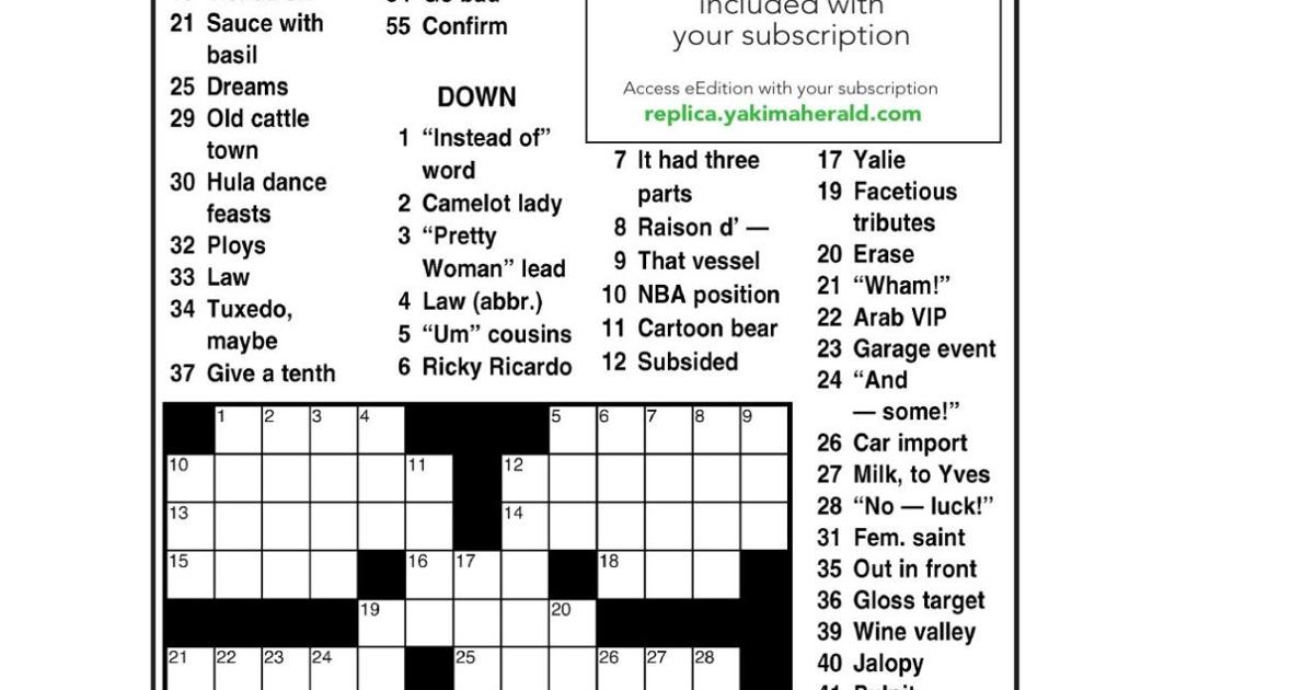 Andrews McMeel Crossword April 13, 2022 Crosswords