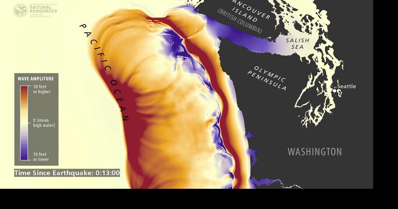 Tsunami wave simulation for washington state