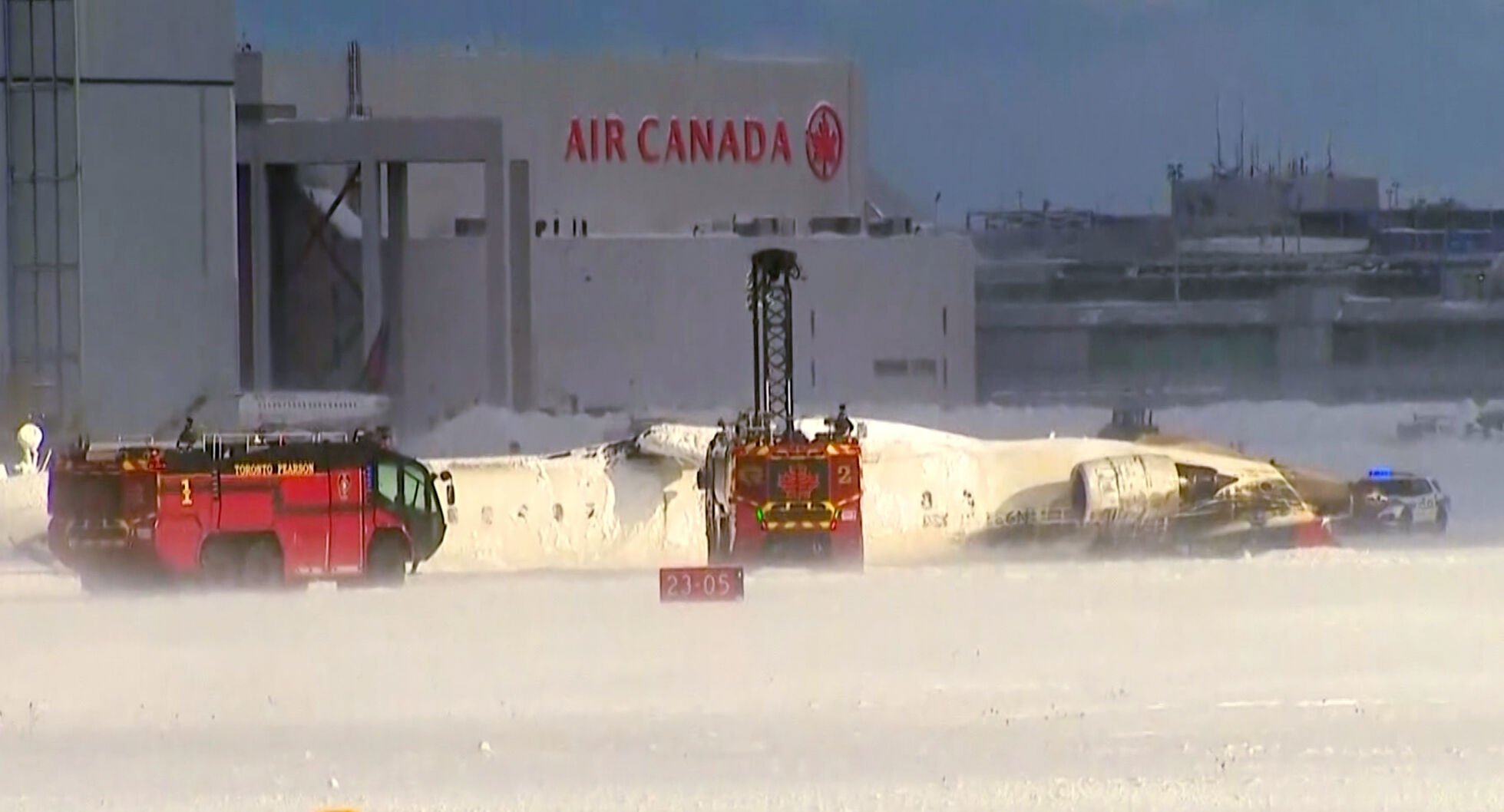 Delta Airlines flight flips over on landing at Toronto's Pearson