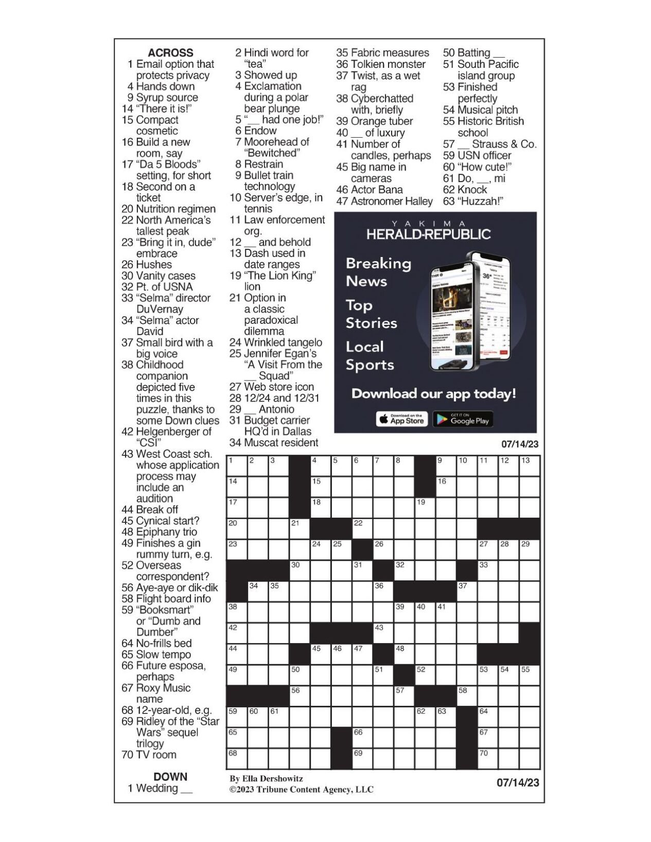 LA Times Crossword July 14, 2023 Crosswords