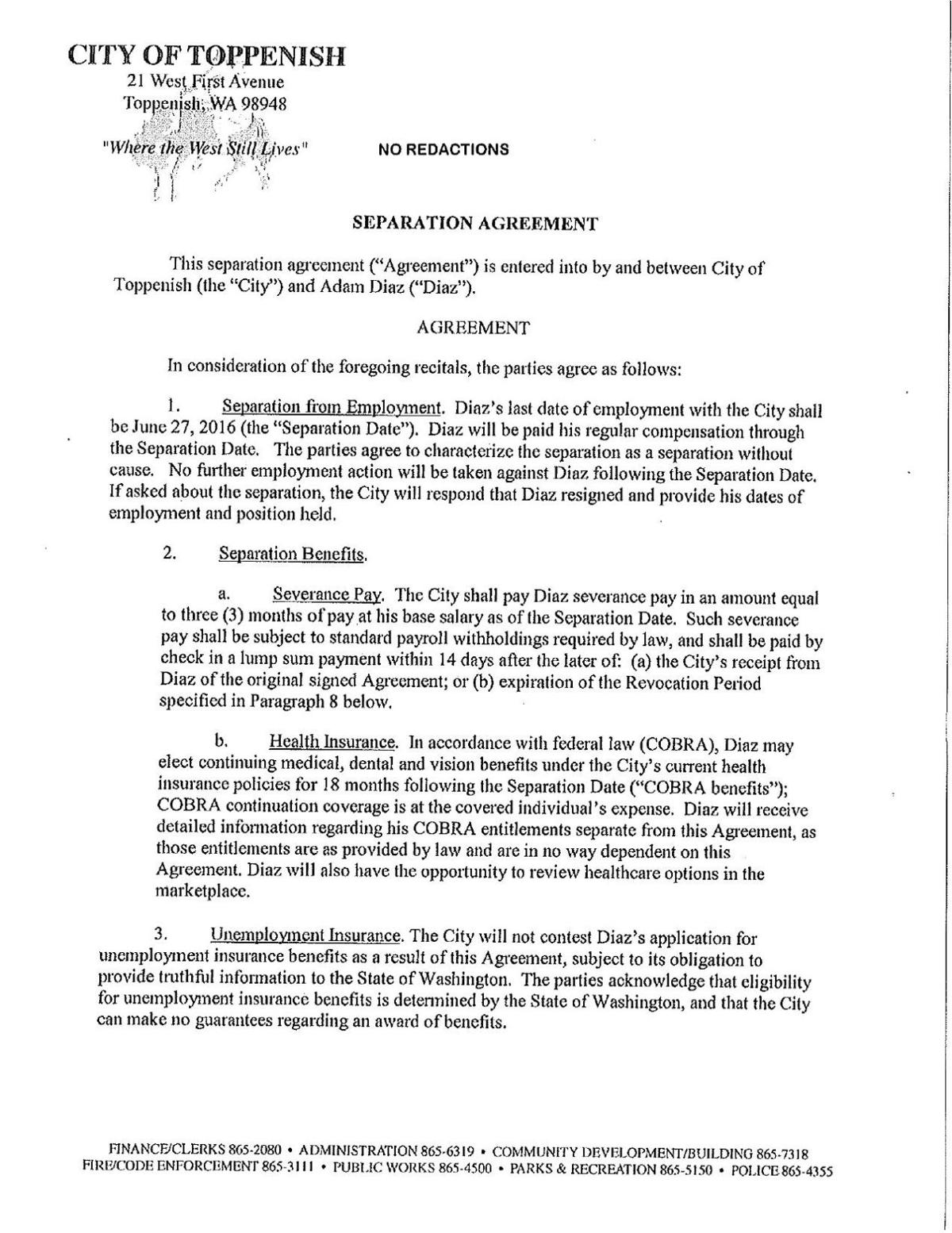 Separation Agreement Yakimaherald Com