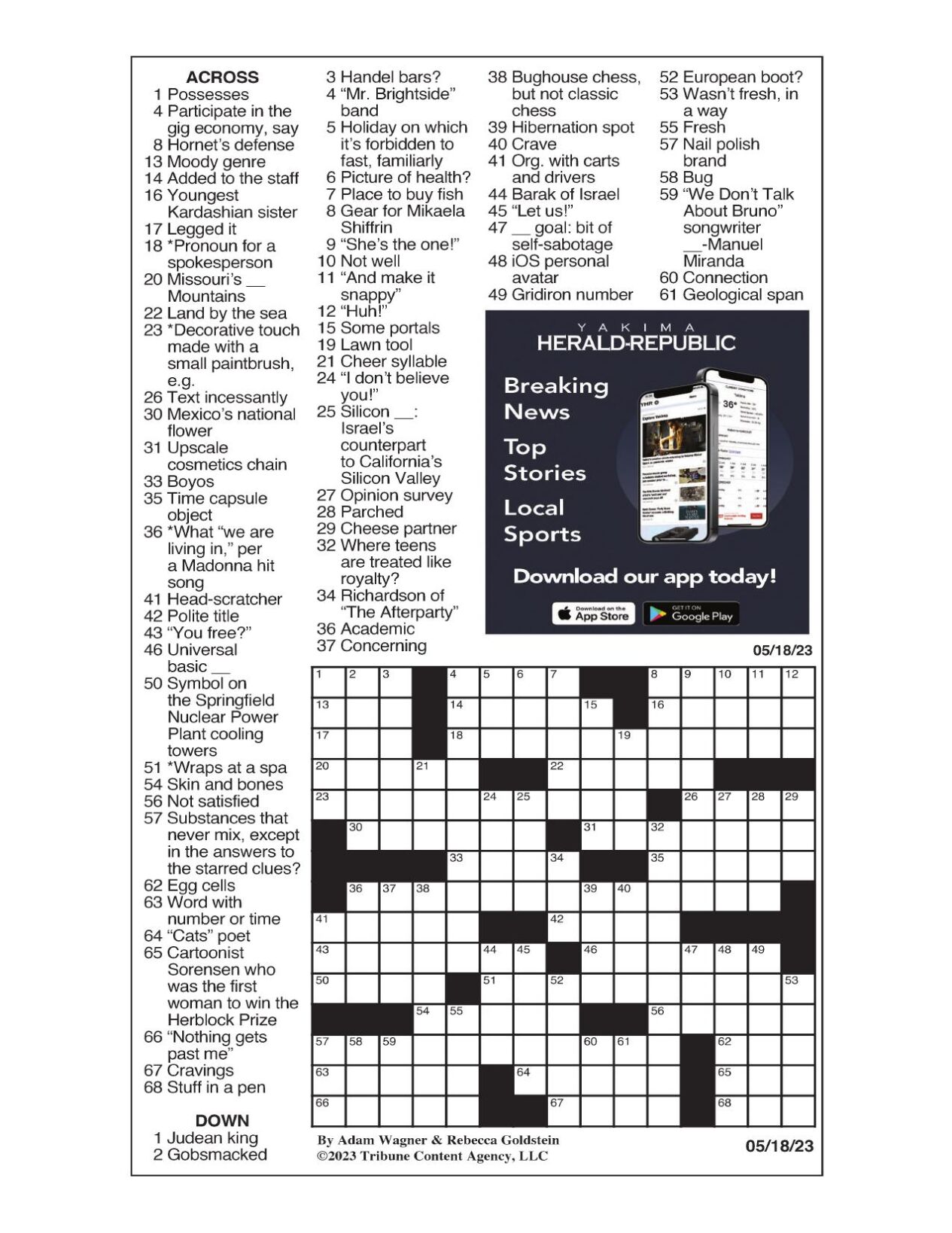 LA Times Crossword May 18, 2023 Crosswords