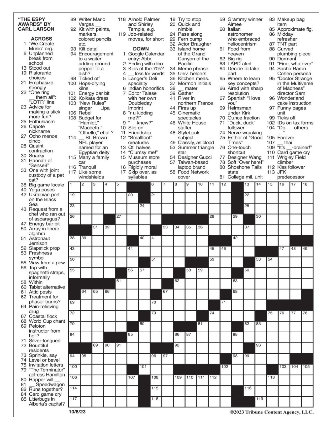 LA Times Crossword 4 Aug 23, Friday 