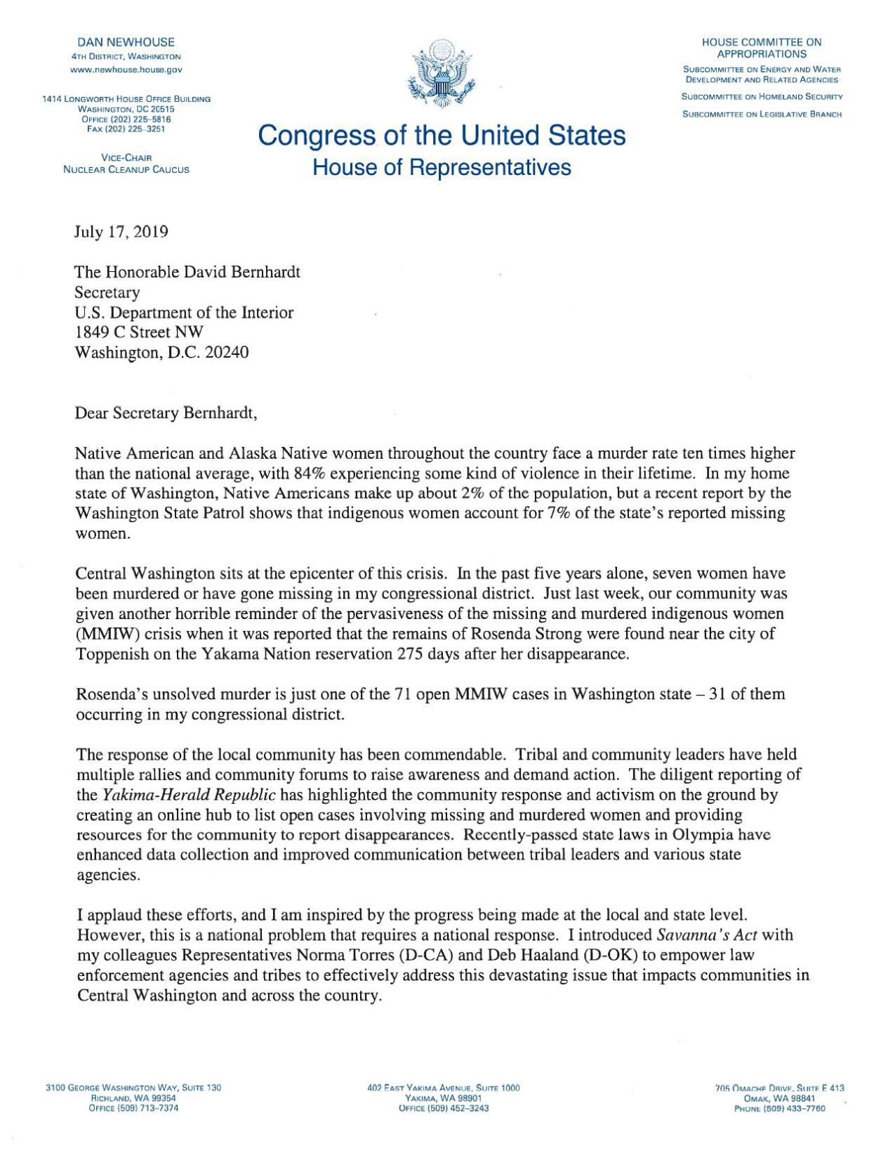 Letter to Secretary of the Department of the Interior | | yakimaherald.com
