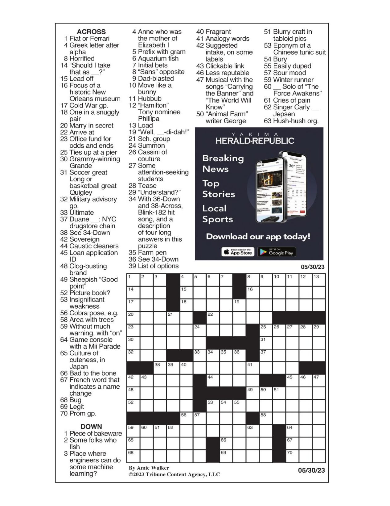 LA Times Crossword 11 May 19, Saturday 