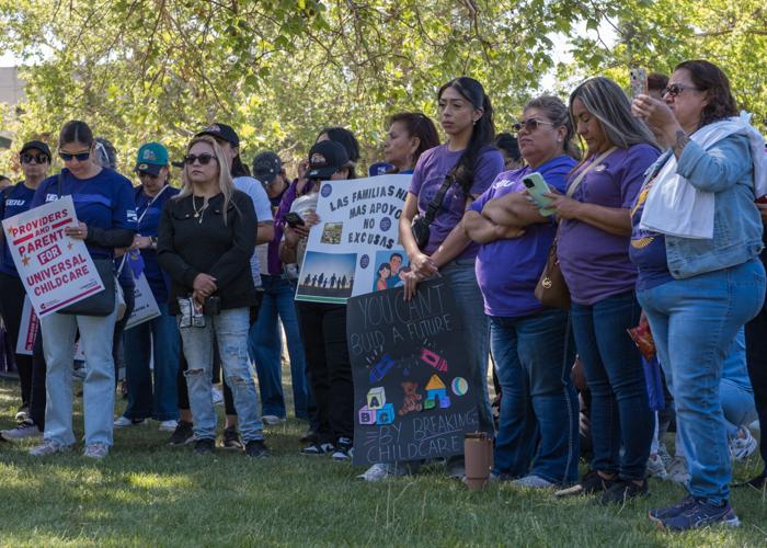 Childcare rally at Larson Park