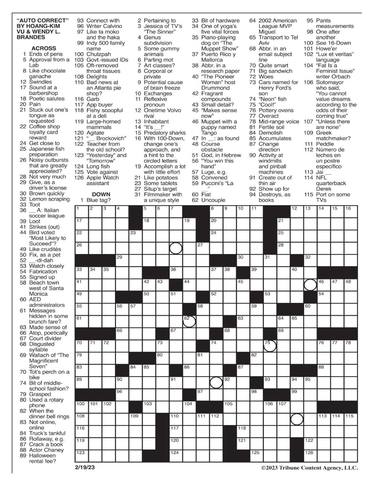 LA Times Crossword 9 Aug 19, Friday 