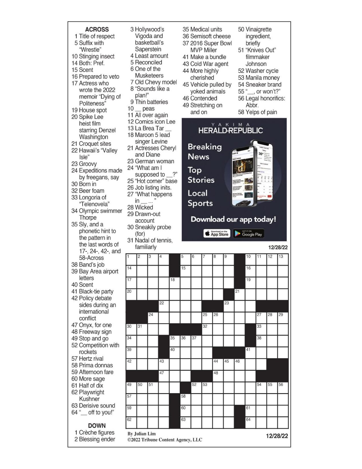 Los Angeles Times Crossword Puzzle For Today - scprf70
