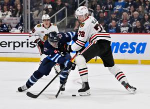 Scheifele scores in overtime as the Jets beat the Blackhawks 3-2