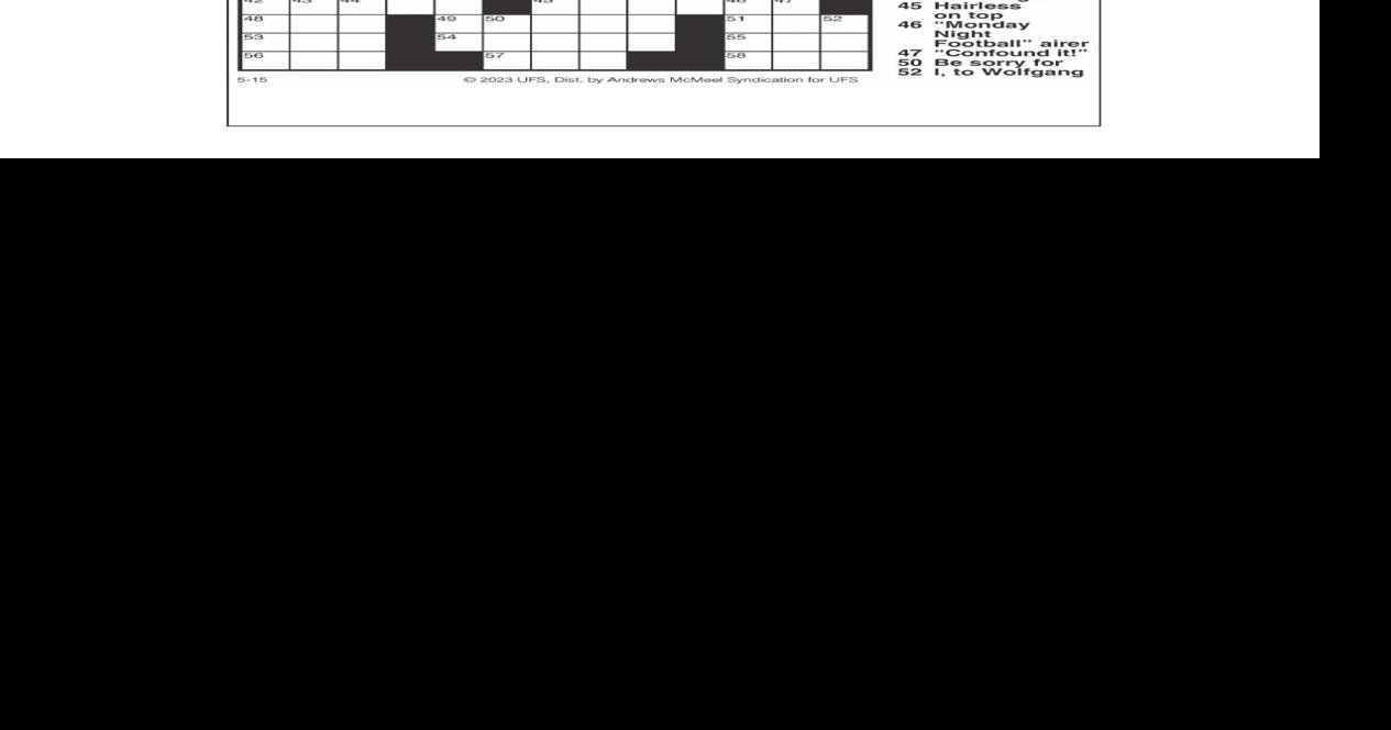 AM Crossword: May 15 2023 Crosswords yakimaherald com