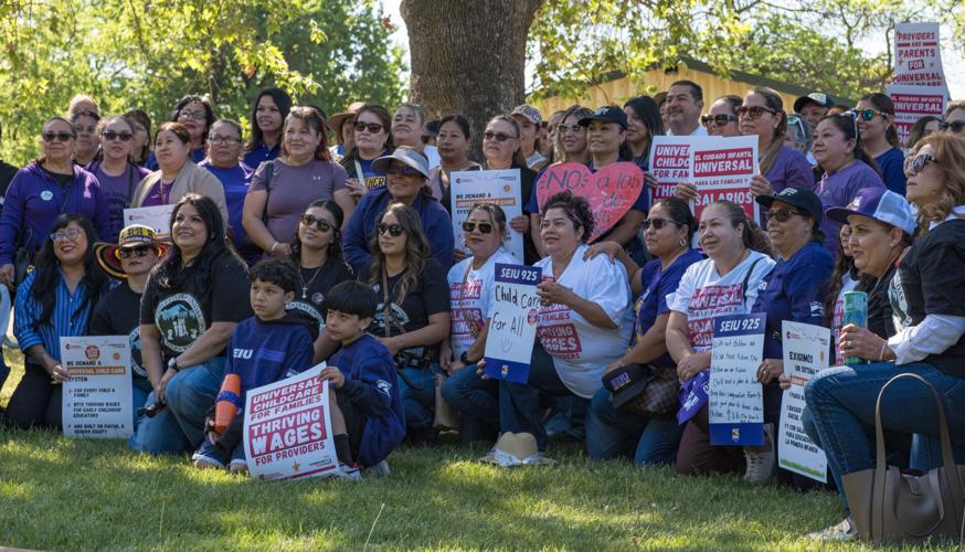 Childcare rally at Larson Park
