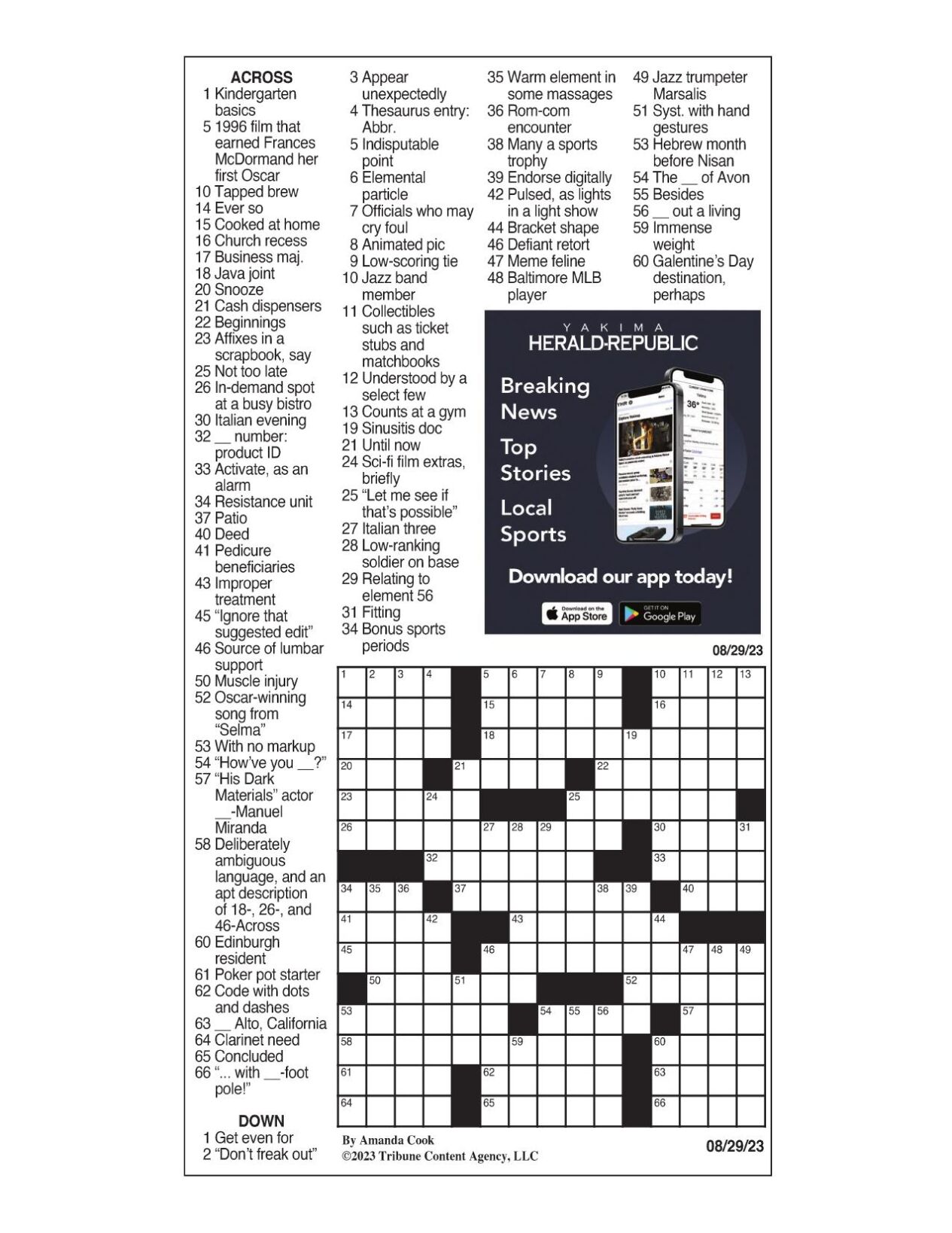 LA Times Crossword 10 Aug 23, Thursday 