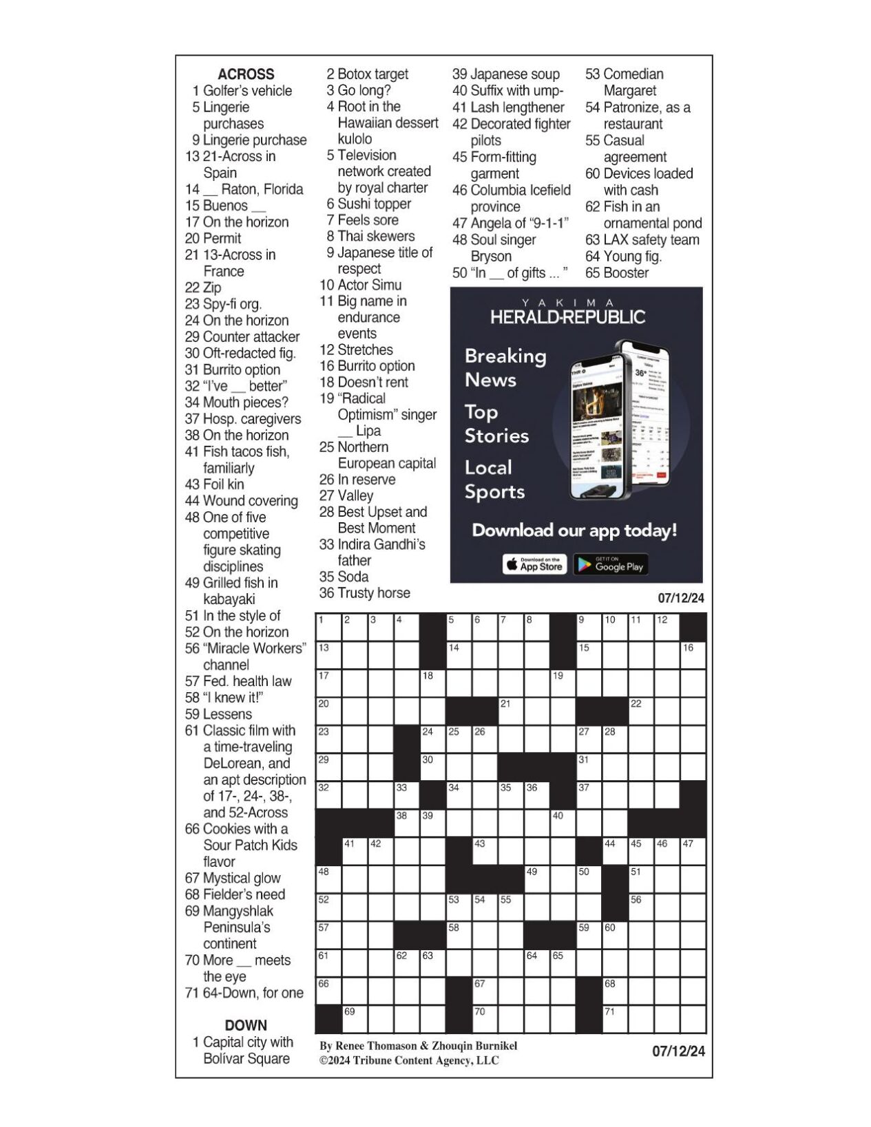 LA Times Crossword July 12, 2024 Crosswords