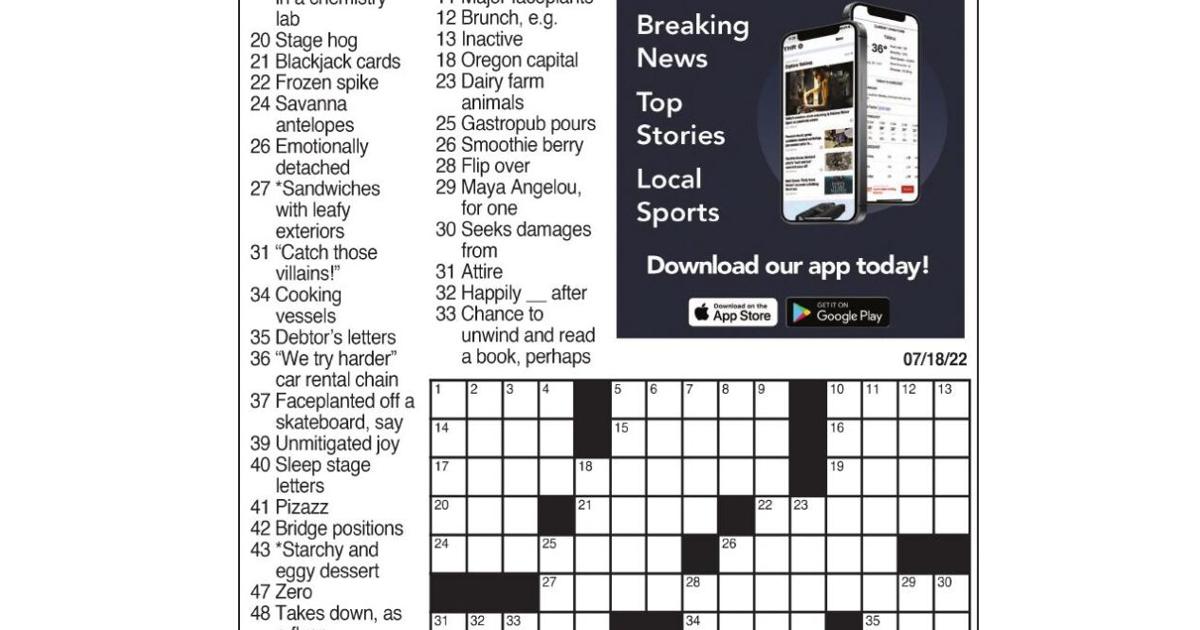 LA Times Crossword July18, 2022 Crosswords