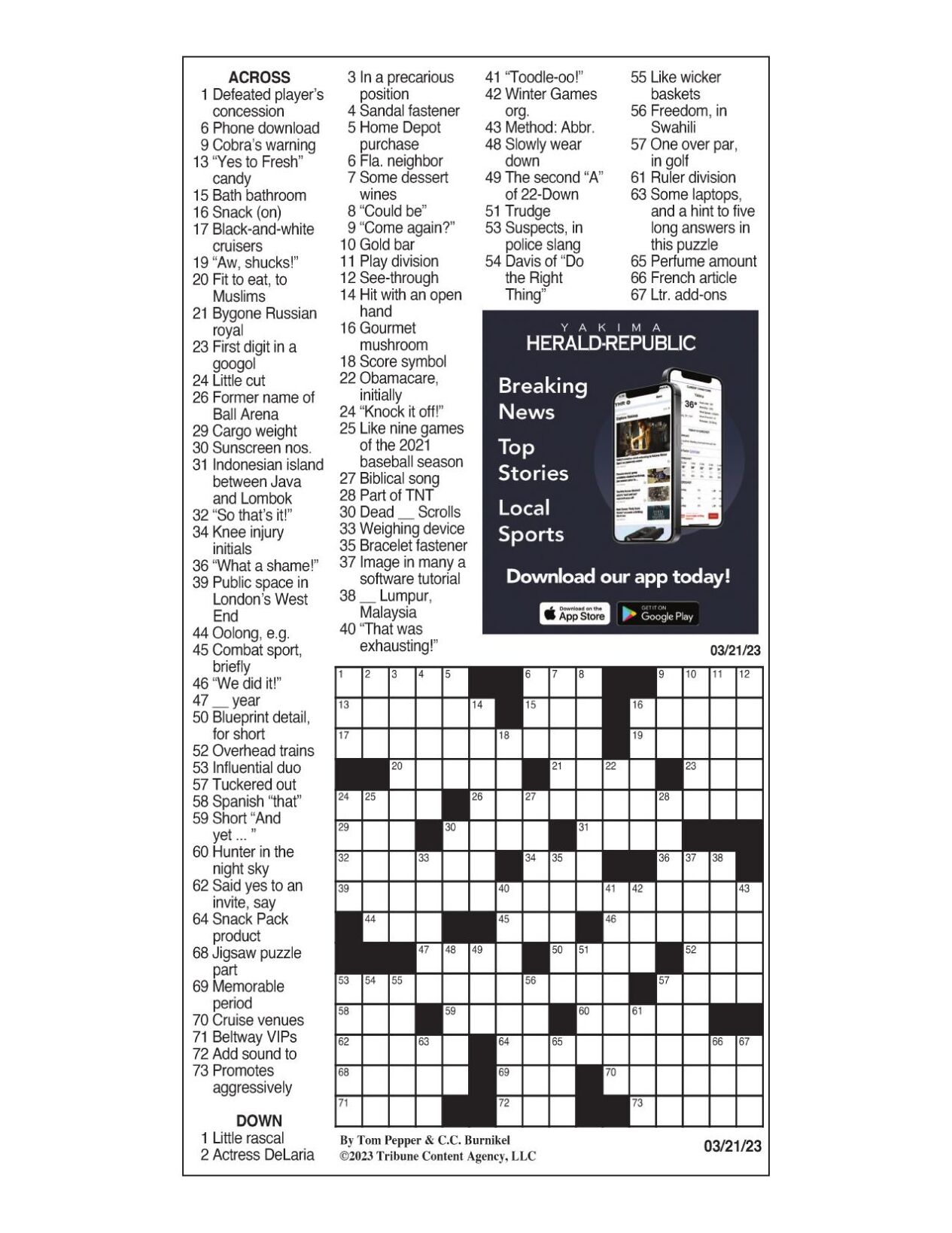 LA Times Crossword March 21, 2023 Crosswords