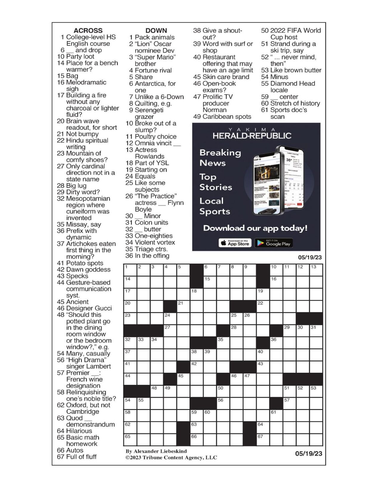 LA Times Crossword May 19, 2023 Crosswords