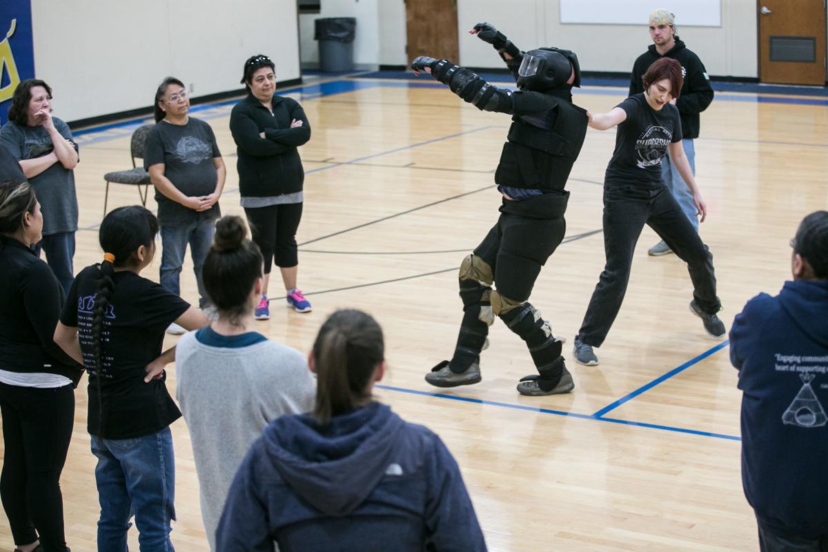 Selfdefense class teaches women and girls how to protect themselves
