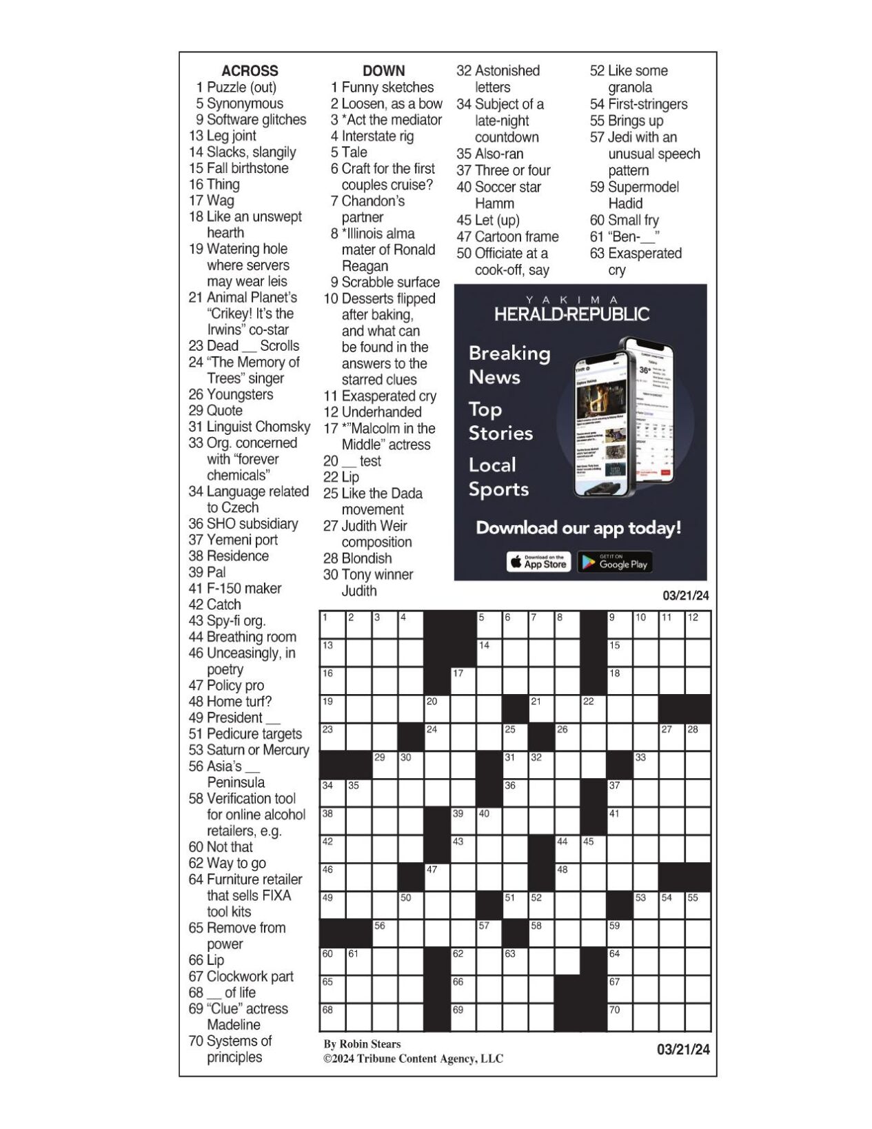 LA Times Crossword March 21, 2024 Crosswords