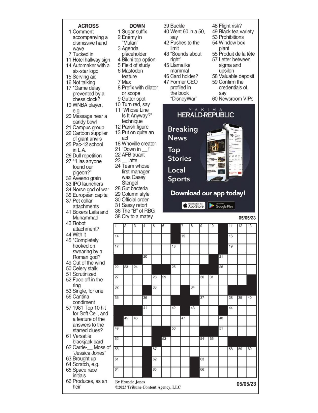 LA Times Crossword May 5, 2023 Crosswords