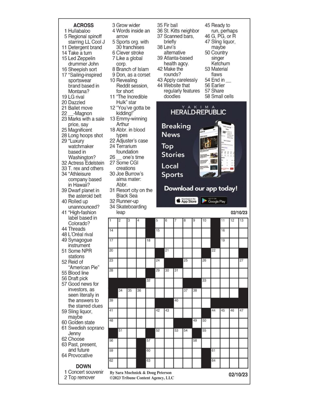 LA Times Crossword: Feb. 10, 2023 | Crosswords | yakimaherald.com
