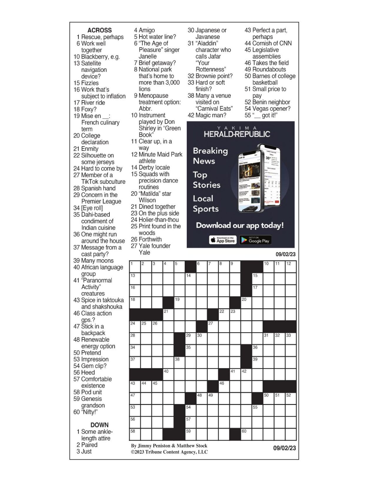 LA Times Crossword 25 Sep 23, Monday 