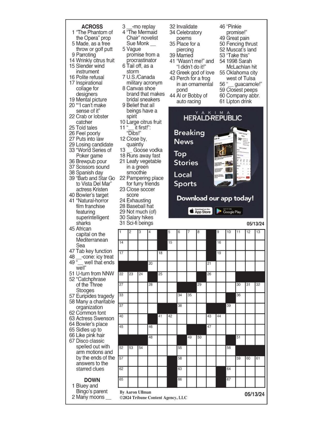 LA Times Crossword May 13, 2024 Crosswords