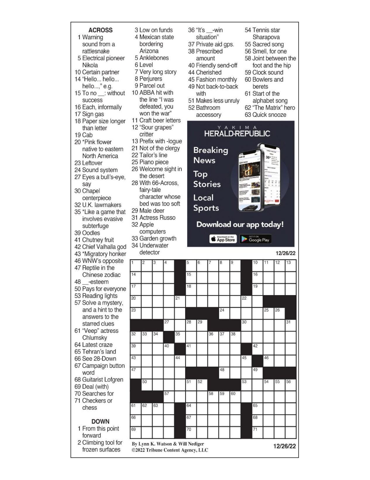 LA Times Crossword Answers Friday November 25th 2022