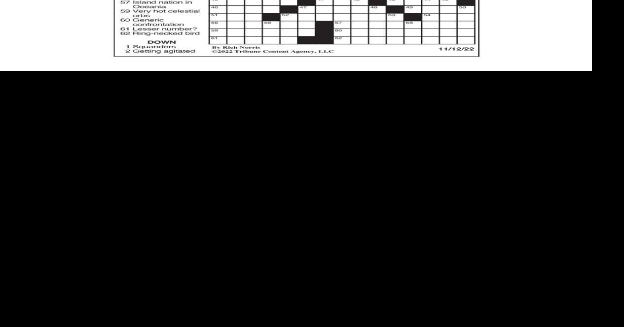 LA Times Crossword: Nov 12 2022 Crosswords yakimaherald com