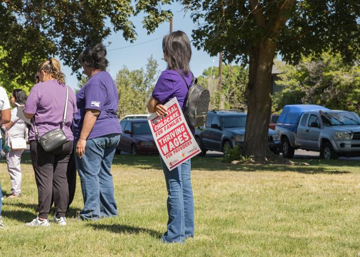 Childcare rally at Larson Park