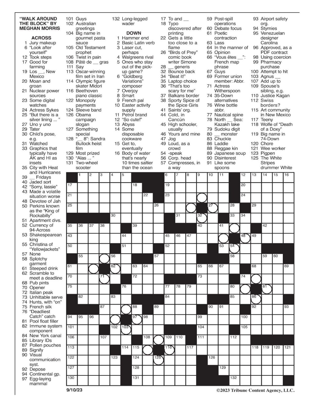 LA Times Crossword: Oct. 10, 2023, Crosswords