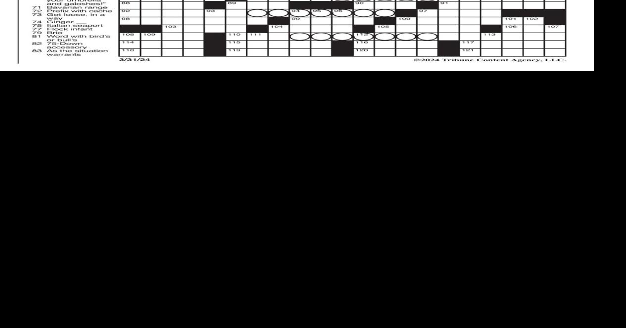 LA Times Crossword March 31, 2024 Crosswords