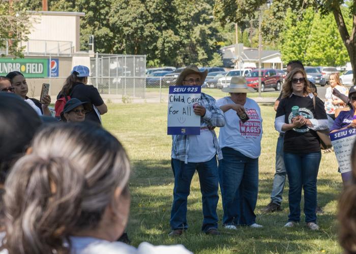 Childcare rally at Larson Park