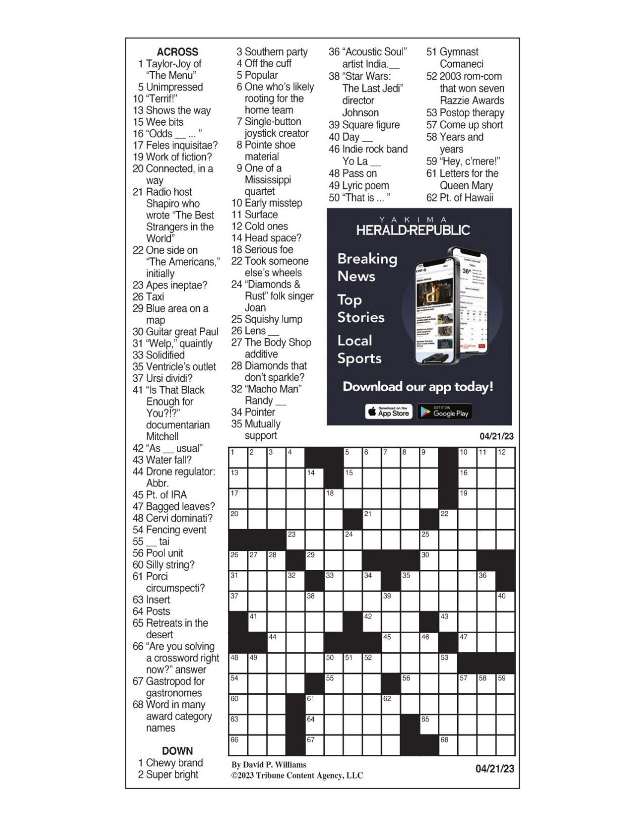 LA Times Crossword April 21, 2023 Crosswords