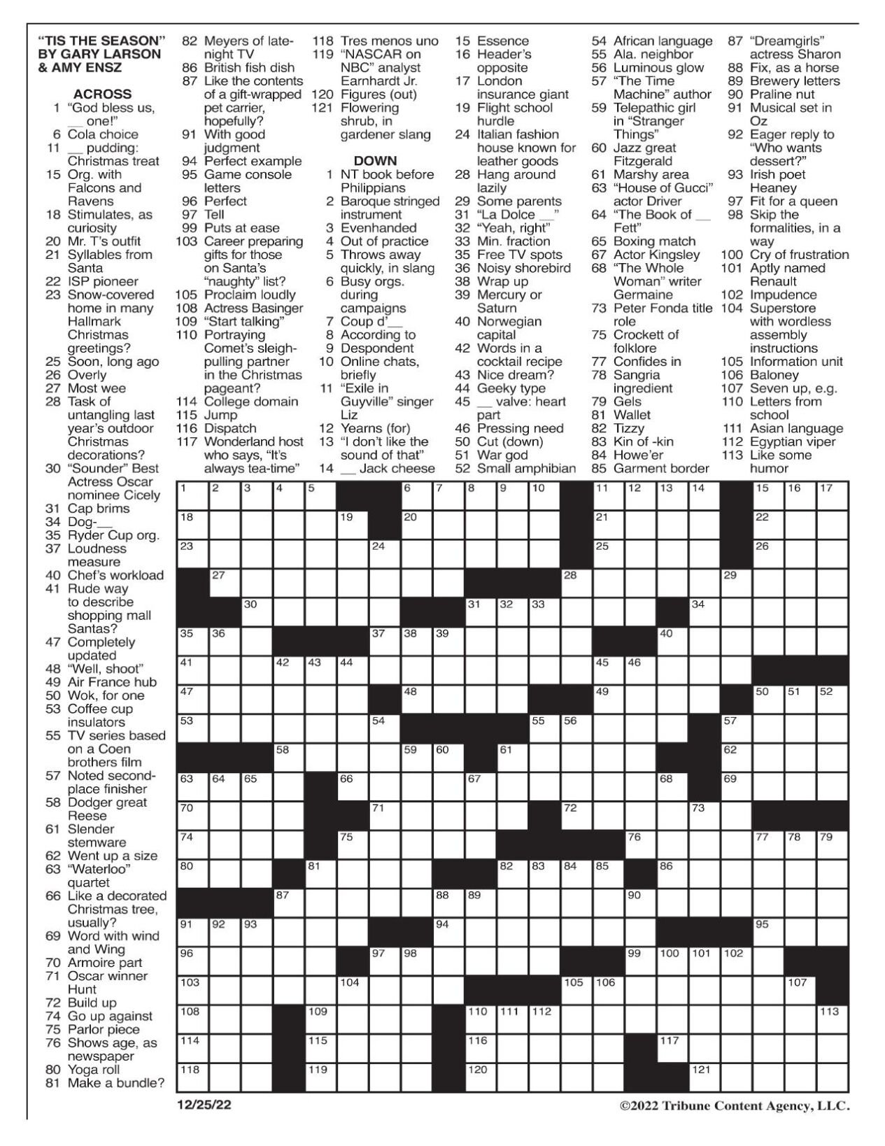 LA Times Crossword 25 Oct 22, Tuesday 