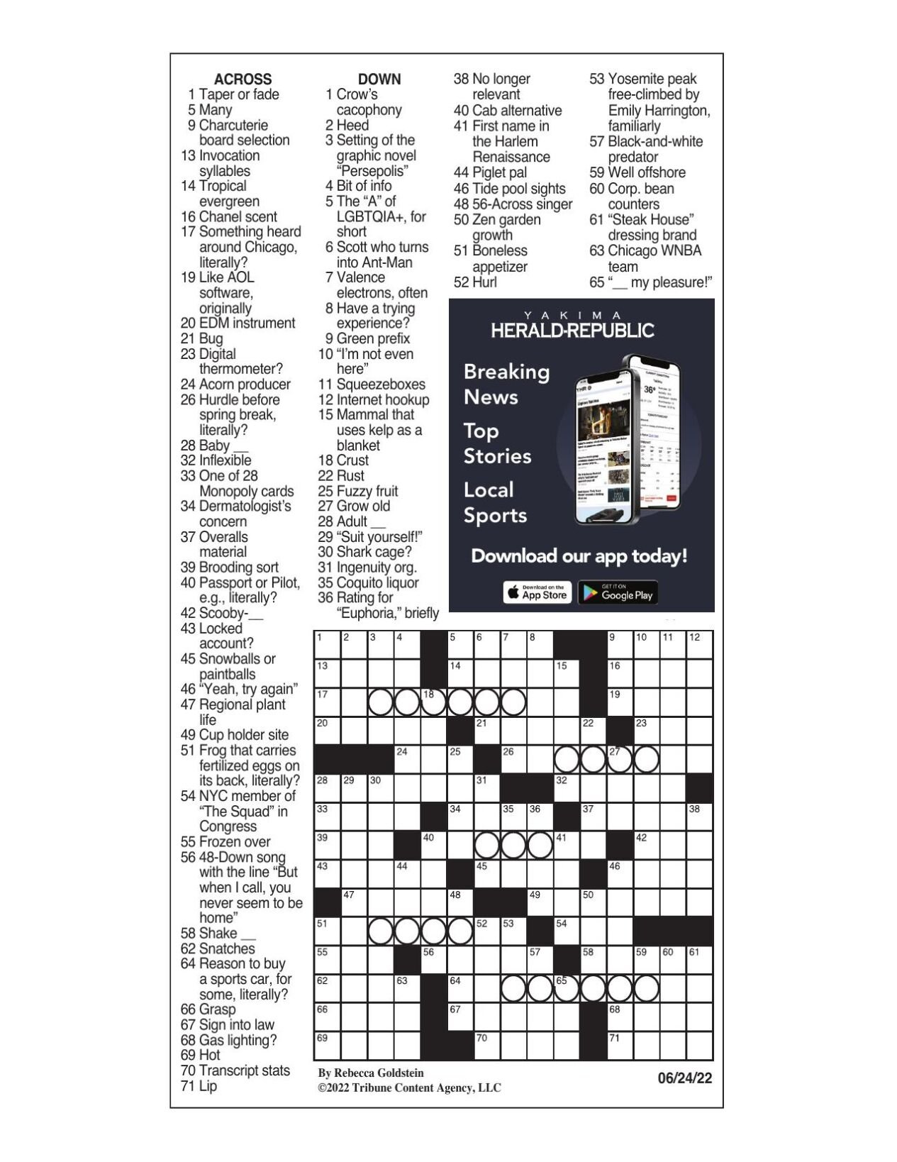 LA Times Crossword June 24, 2022 Crosswords