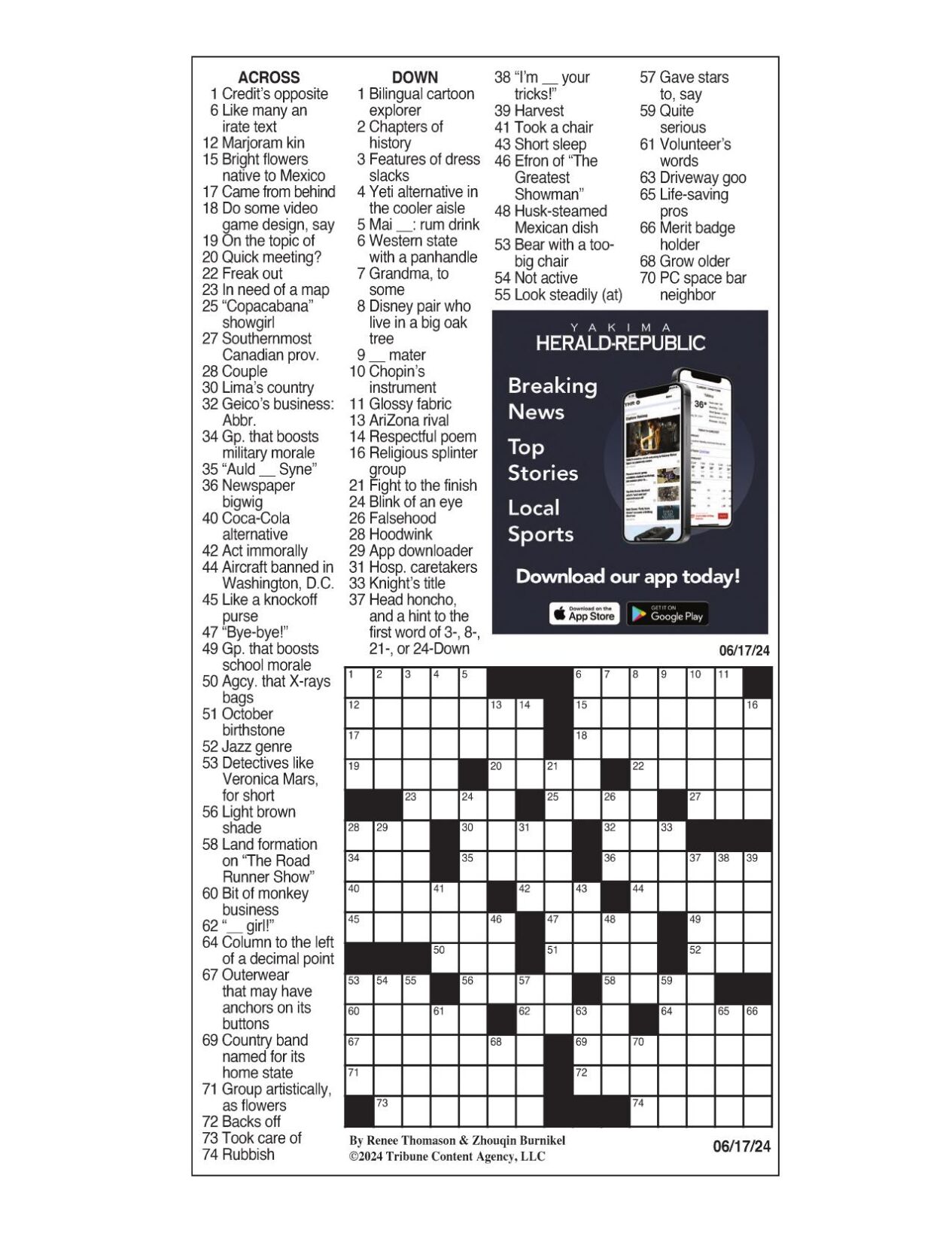 LA Times Crossword June 17, 2024 Crosswords
