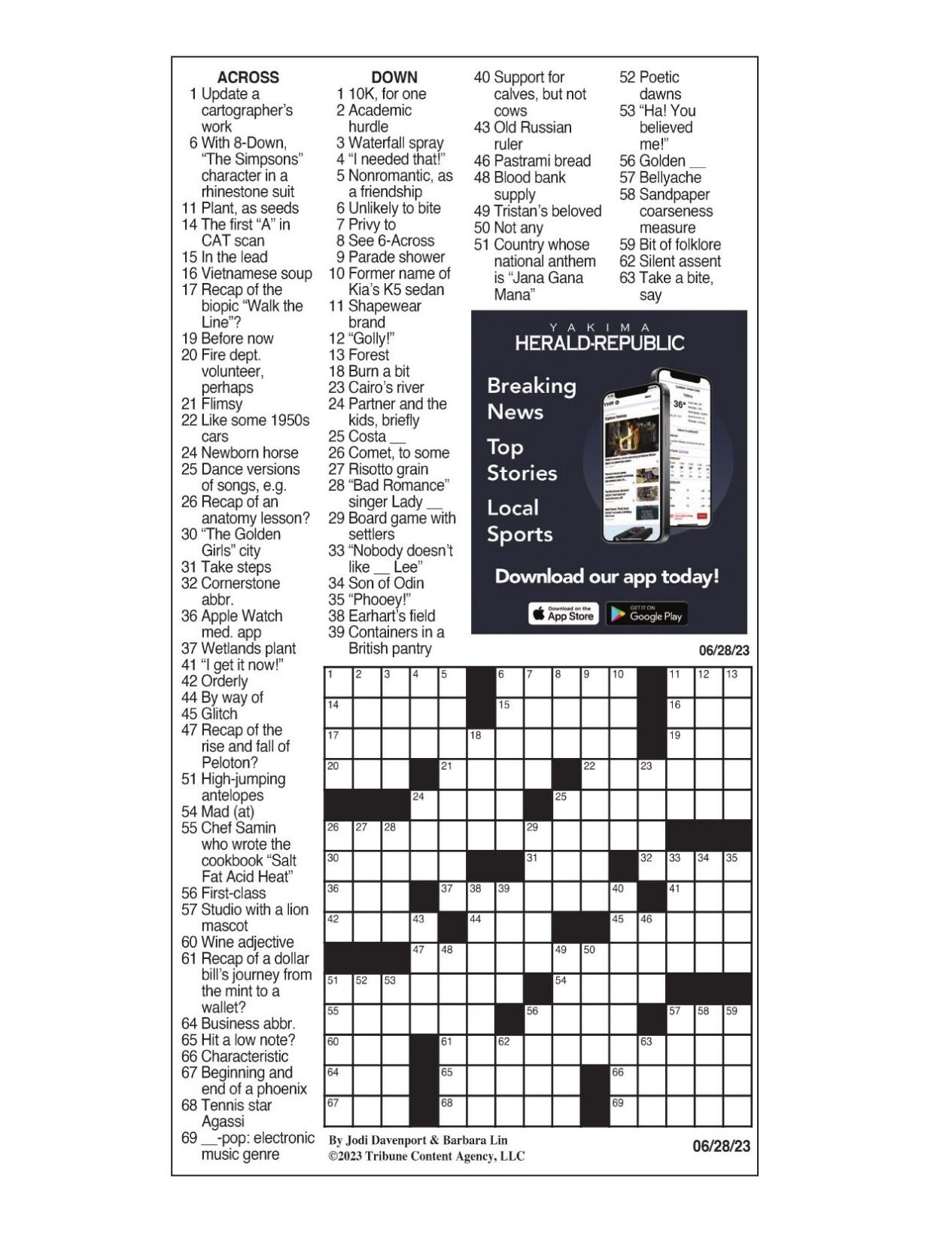 LA Times Crossword June 28, 2023 Crosswords