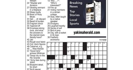LA Times Crossword: Nov. 14, 2022 | Crosswords | yakimaherald.com