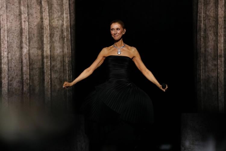 watching your black dress hit the floor Celine Dion thrills fans with emotional comeback concert after overcoming rare illness Slip Sexy 17th Birthday Dresses US Size:US18