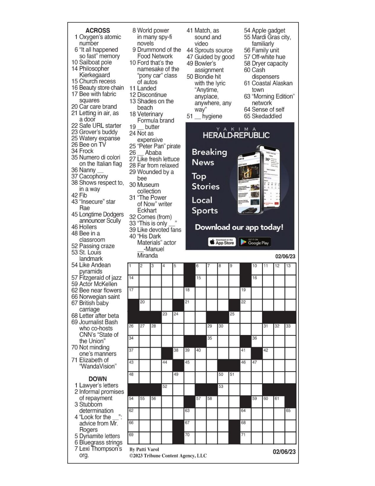LA Times Crossword Feb. 6, 2023 Crosswords