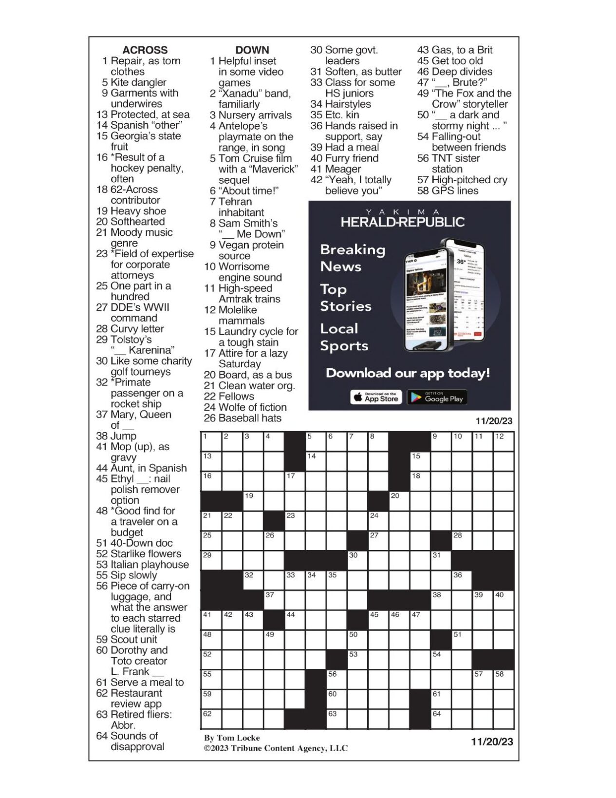 LA Times Crossword 4 Nov 20, Wednesday 