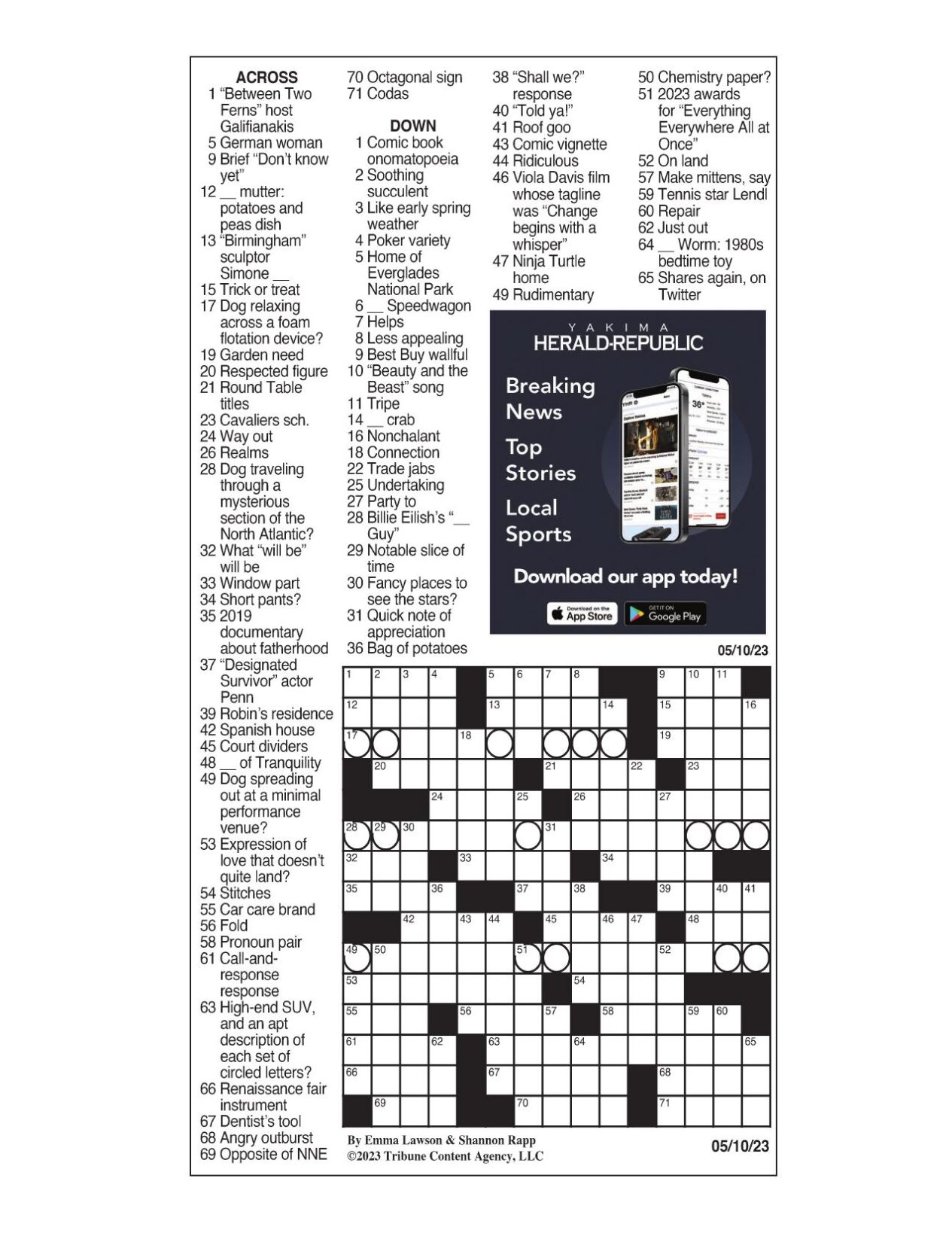 LA Times Crossword May 10, 2023 Crosswords