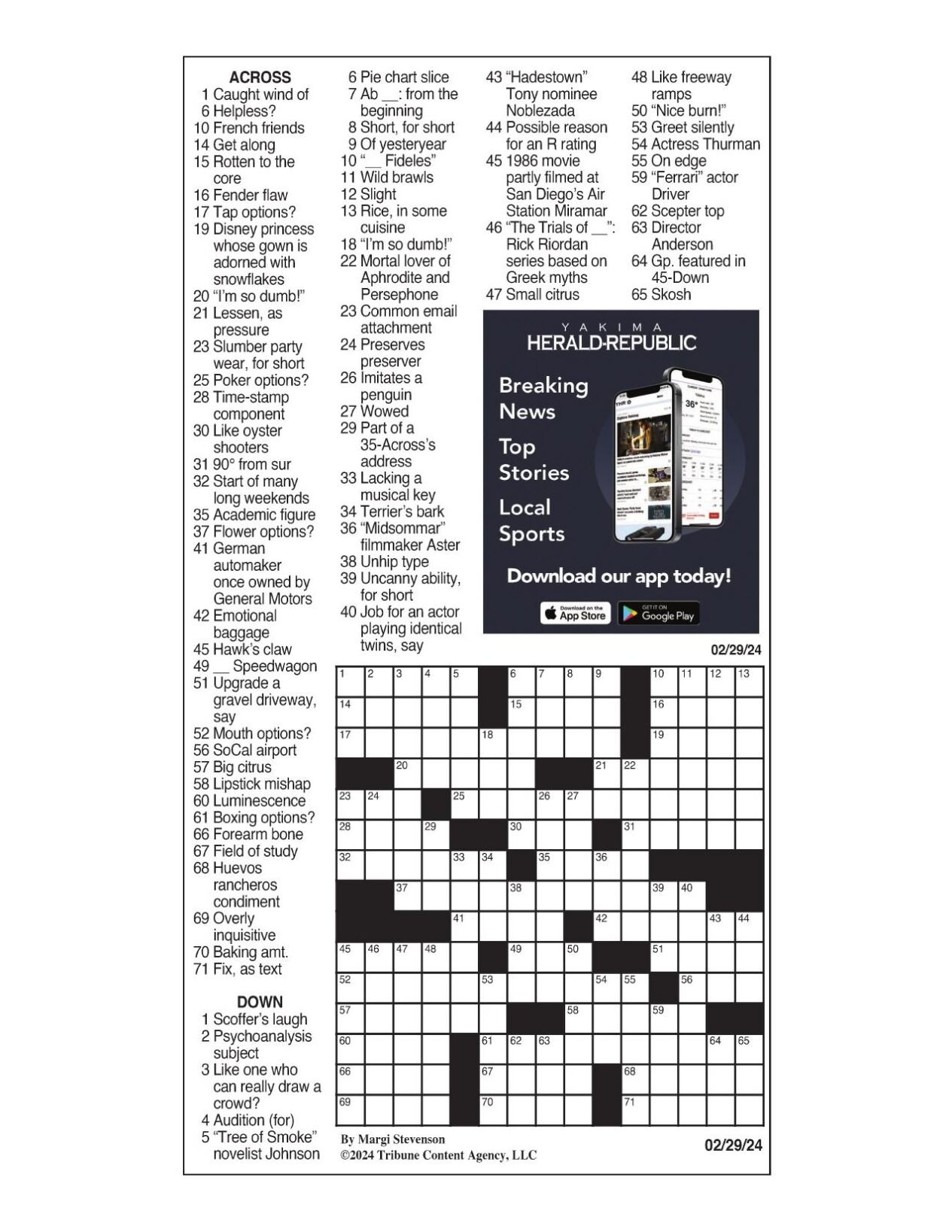 LA Times Crossword Feb 29 2024 Crosswords Yakimaherald Com   65dce4fc9f6ff.preview 