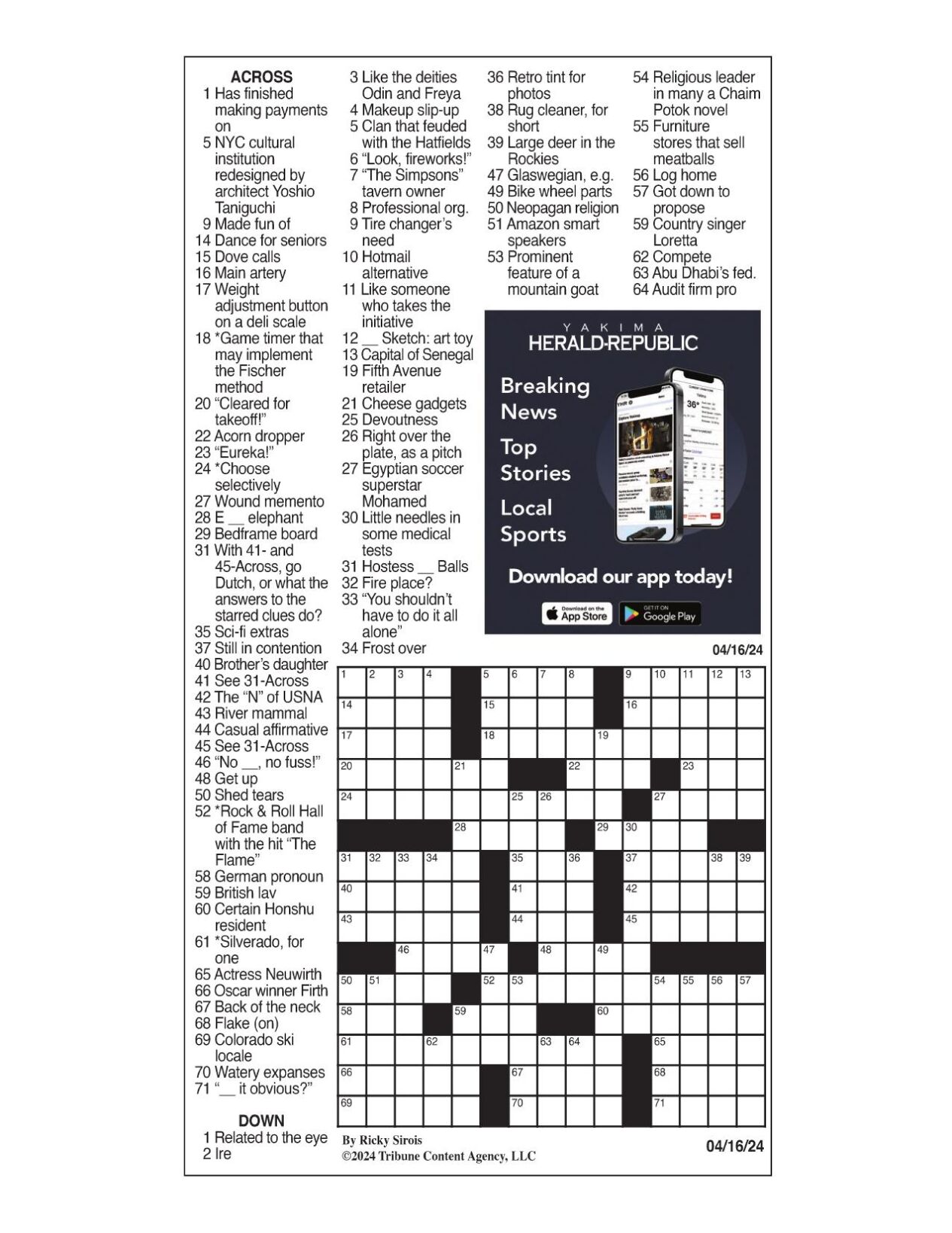 Nyt Mini Crossword April 16 - l8tpkls
