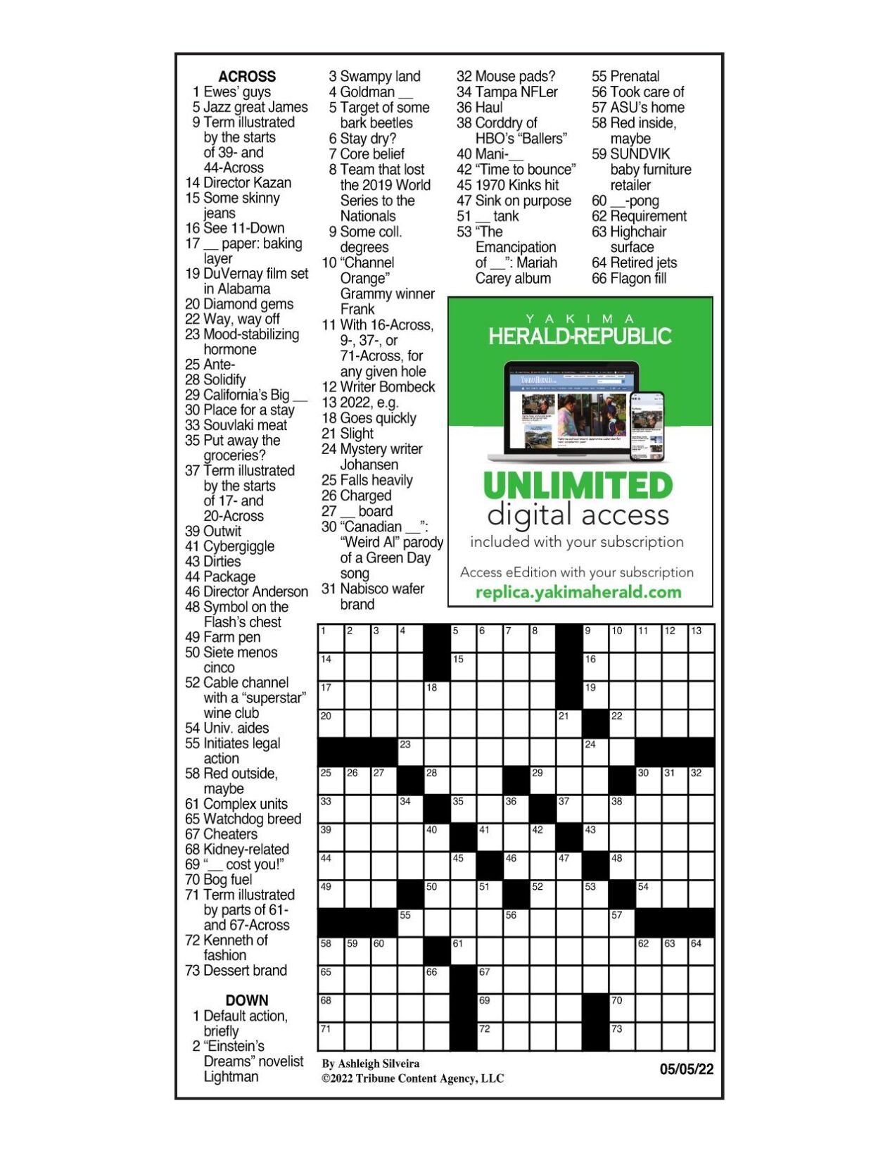 LA Times Crossword 5 May 23, Friday 