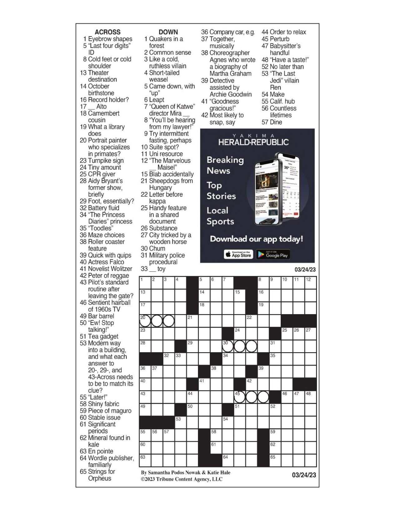 LA Times Crossword March 24, 2023 Crosswords