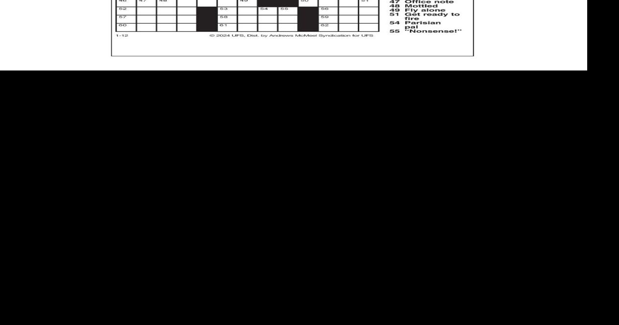 AM Crossword: Jan 12 2024 Crosswords yakimaherald com