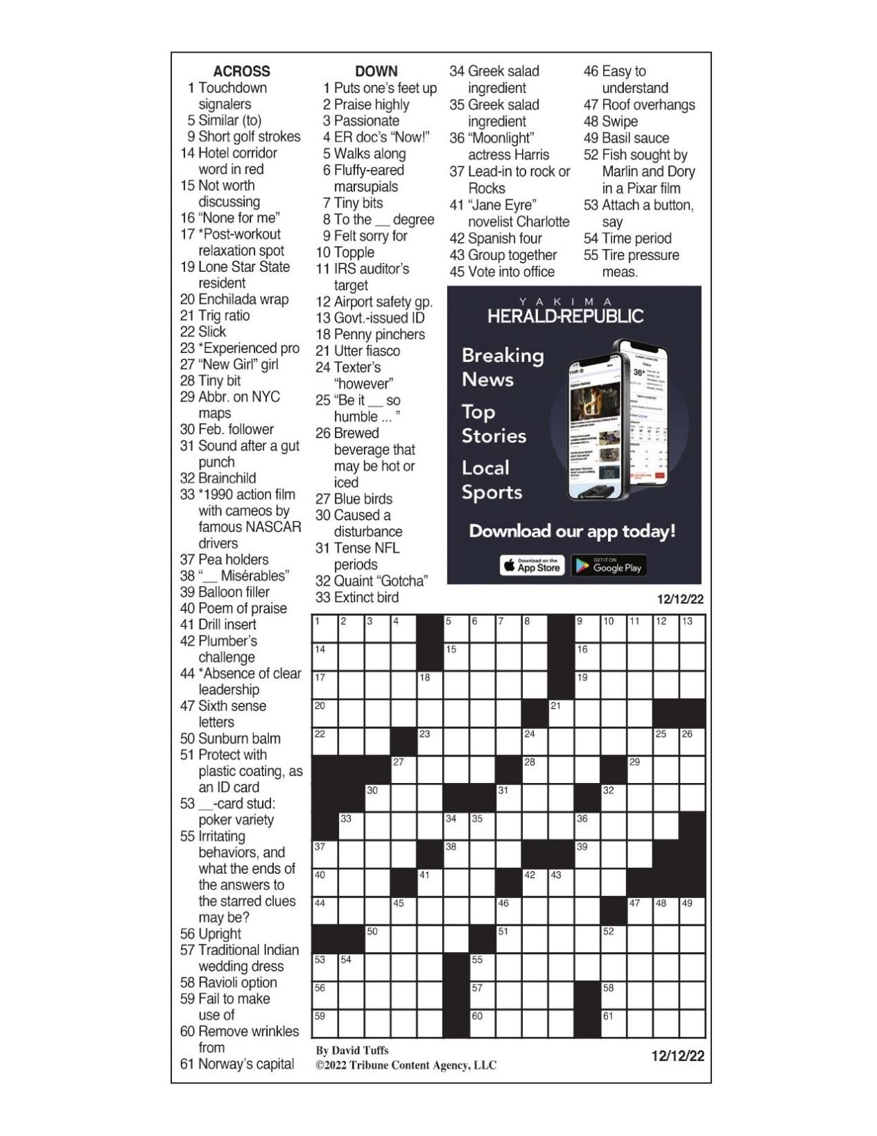 LA Times Crossword Answers 14 Dec 16, Wednesday 
