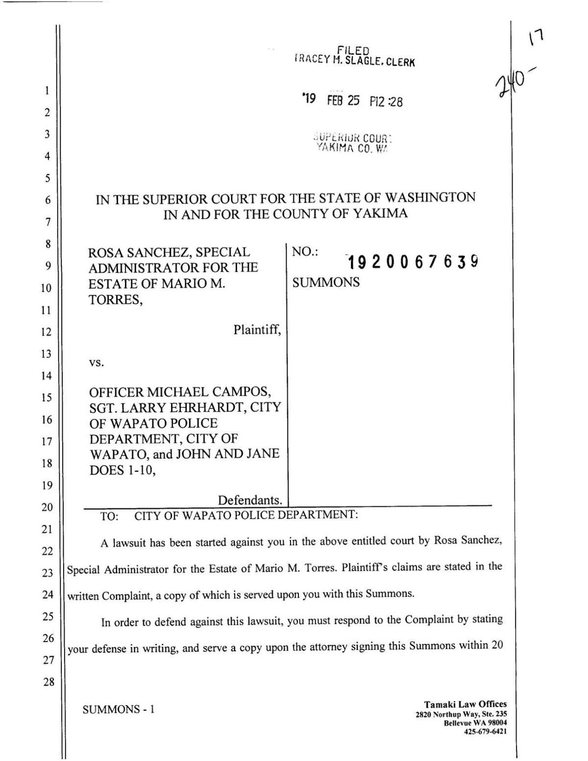Wrongful death lawsuit against Wapato PD | | yakimaherald.com